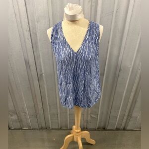 Soft Joie Blue and White Patterned Top